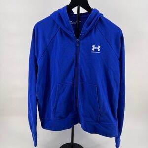 Under Armour Women's Blue Full Zip Hoodie Sweatshirt XL Loose Fit